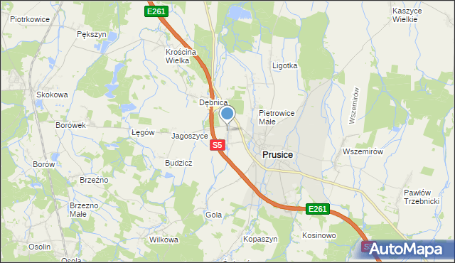 mapa Krościna Mała, Krościna Mała na mapie Targeo